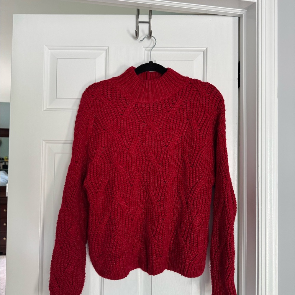 AMERICAN EAGLE red cable knit sweater